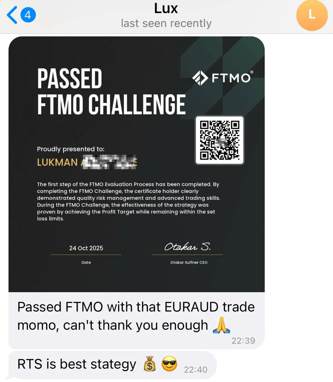 Message from a member